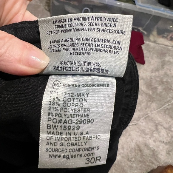 AG Knit Luxe Denim Leggings Black Sz 30R - Picture 9 of 12